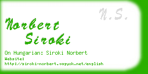 norbert siroki business card